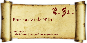 Marics Zsófia névjegykártya